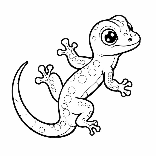 Vetor desenho de geckos alegres para crianças.