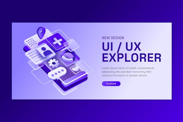 Vetor desenho de gradiente ui/ux