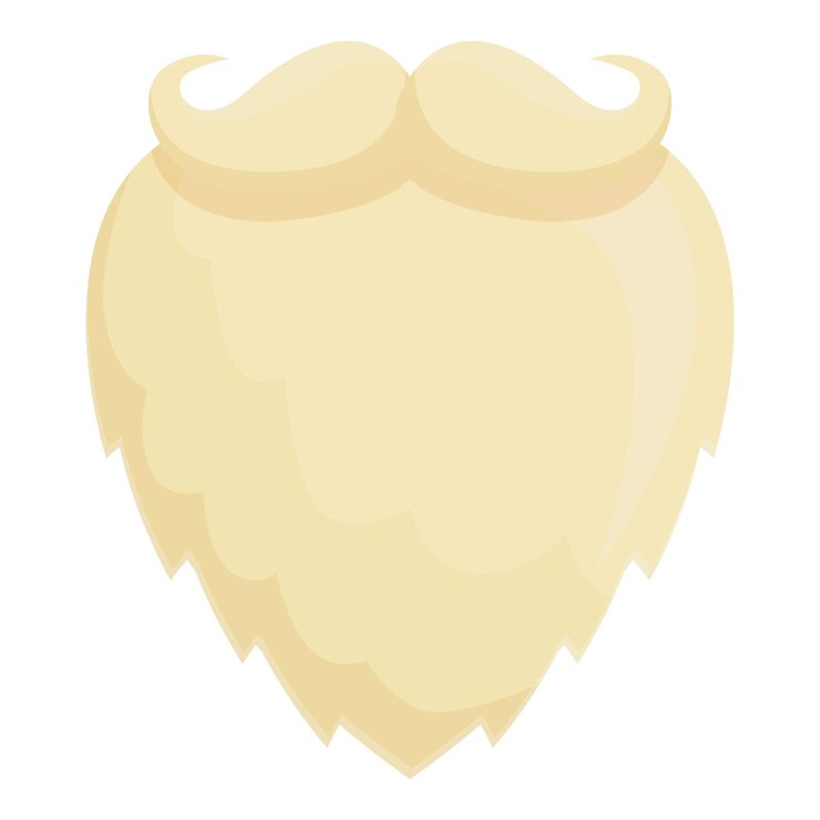 Vetor desenho de ícone de barba de papai noel branco vetor feriado natal rosto cabeça