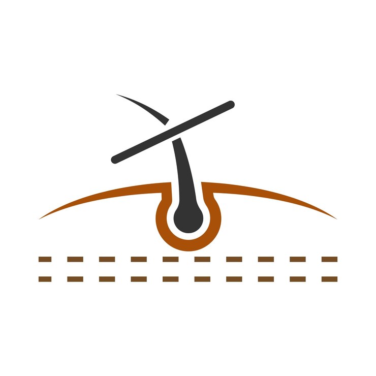 Vetor desenho de ícone de cabelo folículo