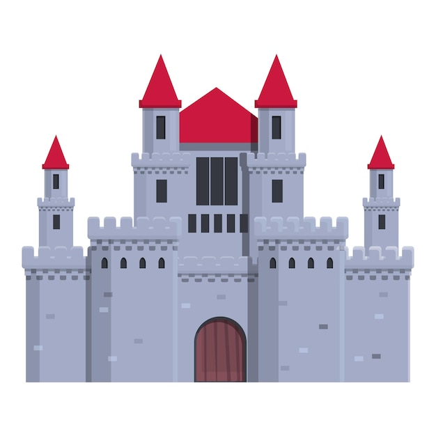 Desenho de ícone de castelo medieval vetor rei torre antigo forte