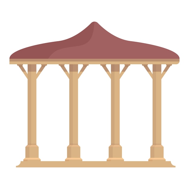 Desenho de ícone de construção de pérgula vetor casamento casa gazebo jardim