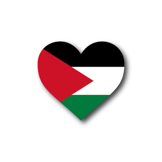 Desenho de ícone de coração da bandeira palestina
