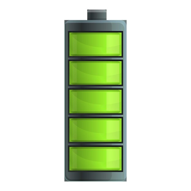 Vetor desenho de ícone de energia de nível de bateria vetor de carga completa móvel baixo