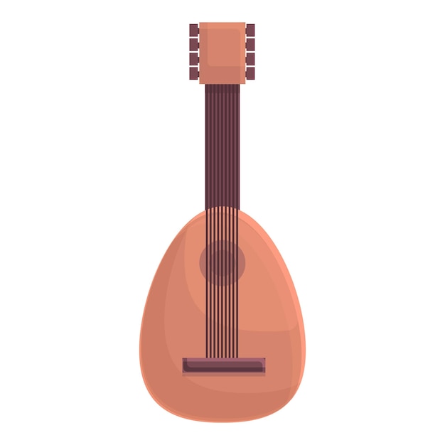 Vetor desenho de ícone de guitarra medieval vetor instrumento musical oriental oud alaúde