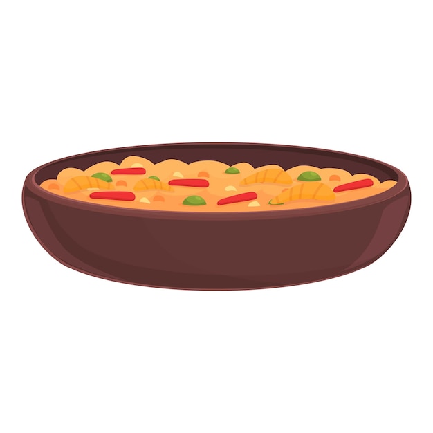 Desenho de ícone de ingrediente de paella vetor panela de menu de comida espanhola
