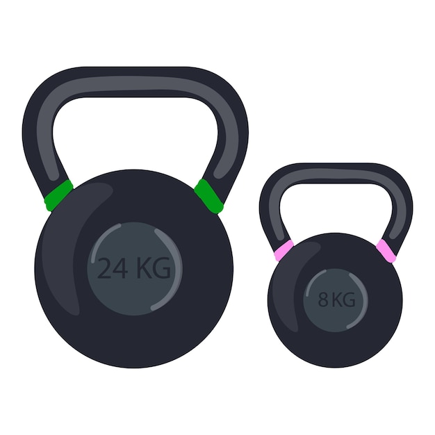 Desenho de ícone de kettlebell de ginásio vetor esporte fitness poder pesado