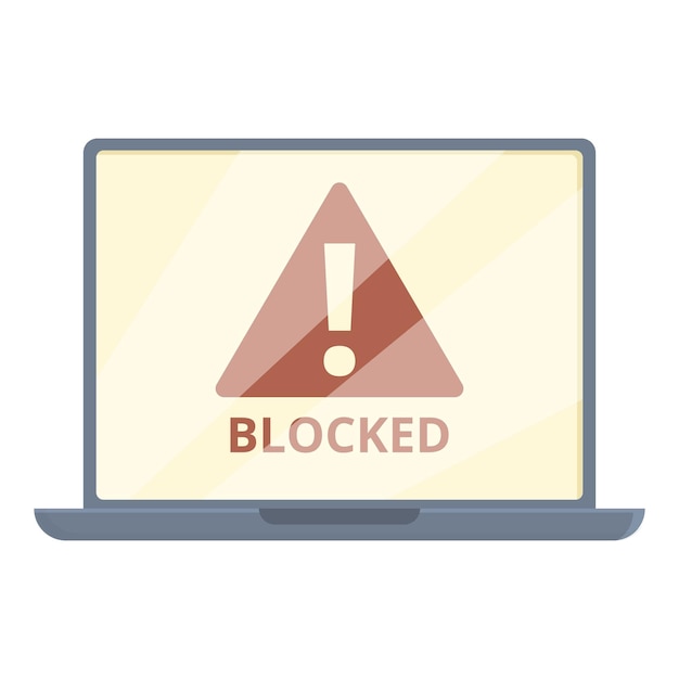 Vetor desenho de ícone de laptop bloqueado vetor fraude ataque golpe on-line