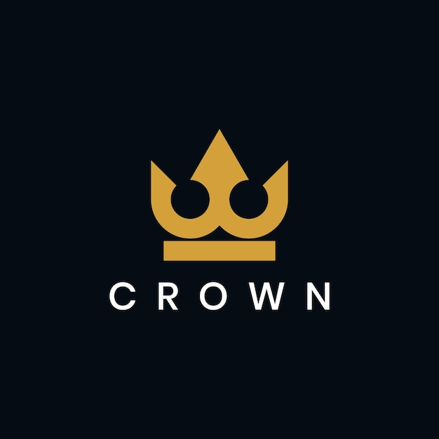 Desenho de ícone de logotipo de coroa de ouro abstrato