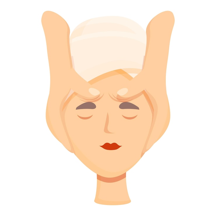 Vetor desenho de ícone de massagem facial de espuma vetor pele facial beleza feminina