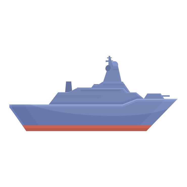 Vetor desenho de ícone de navio de guerra da frota vetor navio militar barco de guerra