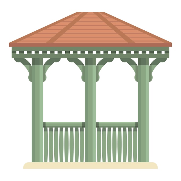 Desenho de ícone de pérgula de comida vetor construção de casas arquitetura do parque