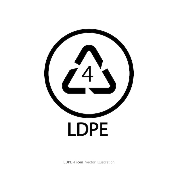 Desenho de ícones de ldpe 4 ilustração vetorial do símbolo de reciclagem de plástico
