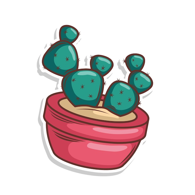 Vetor desenho de ilustração de cactus doodle art