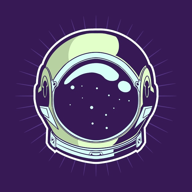 Vetor desenho de ilustração de capacete de astronauta