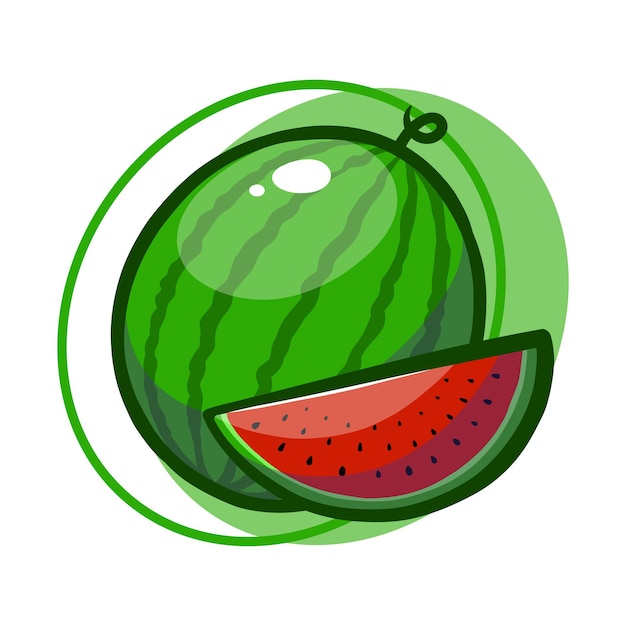 Vetor desenho de ilustração de desenho de fruta melancia