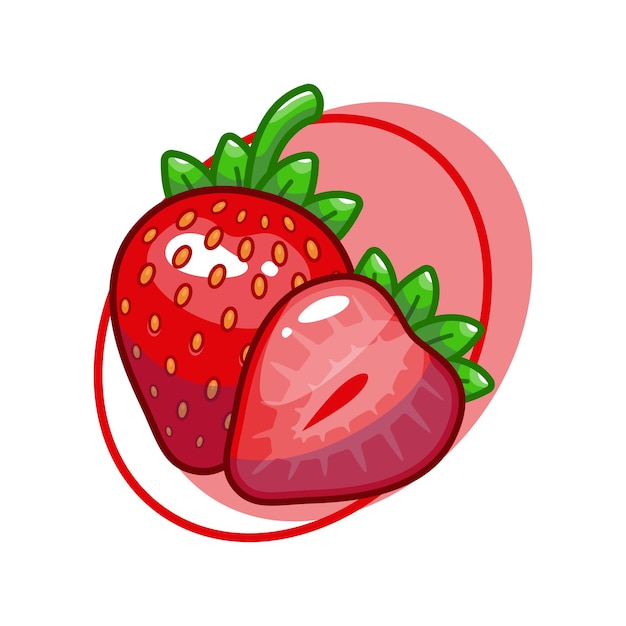 Vetor desenho de ilustração de desenho de fruta morango