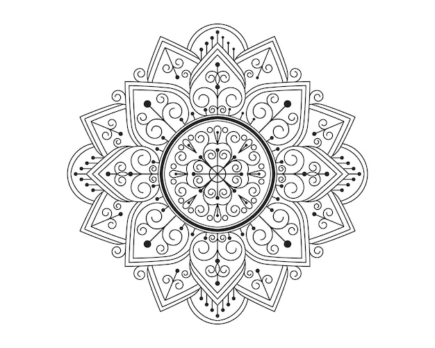 Desenho de ilustração de ícone de vetor de ornamento de beleza mandala