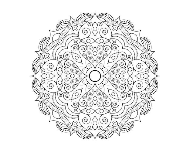 Desenho de ilustração de ícone de vetor de ornamento de beleza mandala