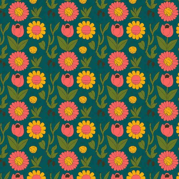 desenho de ilustração de padrão floral vetorial