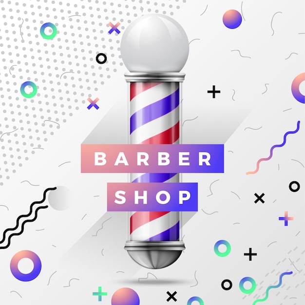 Desenho de ilustração de placas de barbearia