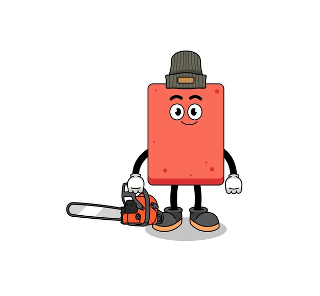 Desenho de ilustração de tijolo como um lenhador