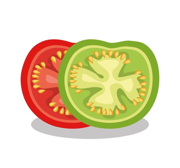 Vetor desenho de ilustração de vetor de ícone fatia de tomates frescos