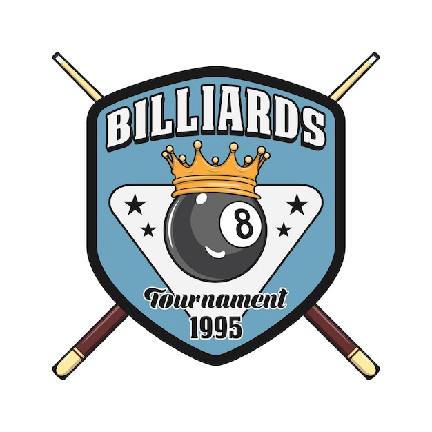 Desenho de ilustração do logotipo do torneio de bilhar