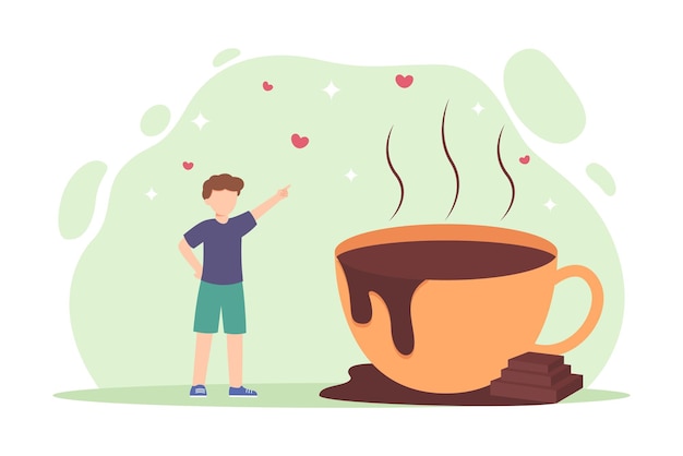Desenho de ilustração plana de chocolate para o Dia Mundial