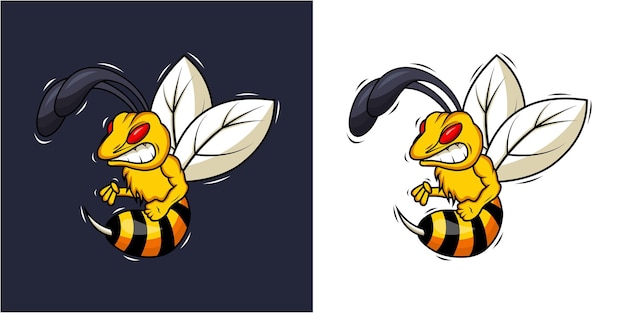 Vetor desenho de ilustração vector angry bee