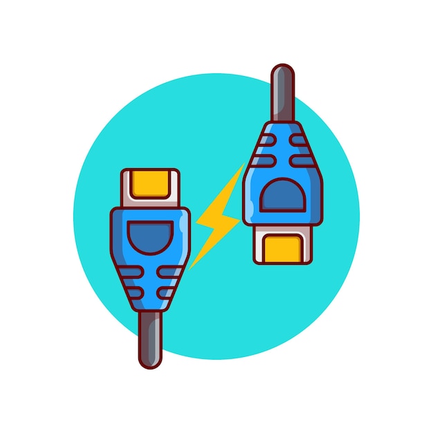 Desenho de ilustração vetorial de cabo de conector ethernet