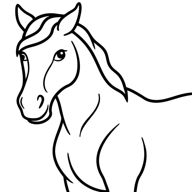 desenho de ilustração vetorial de contorno de cavalo