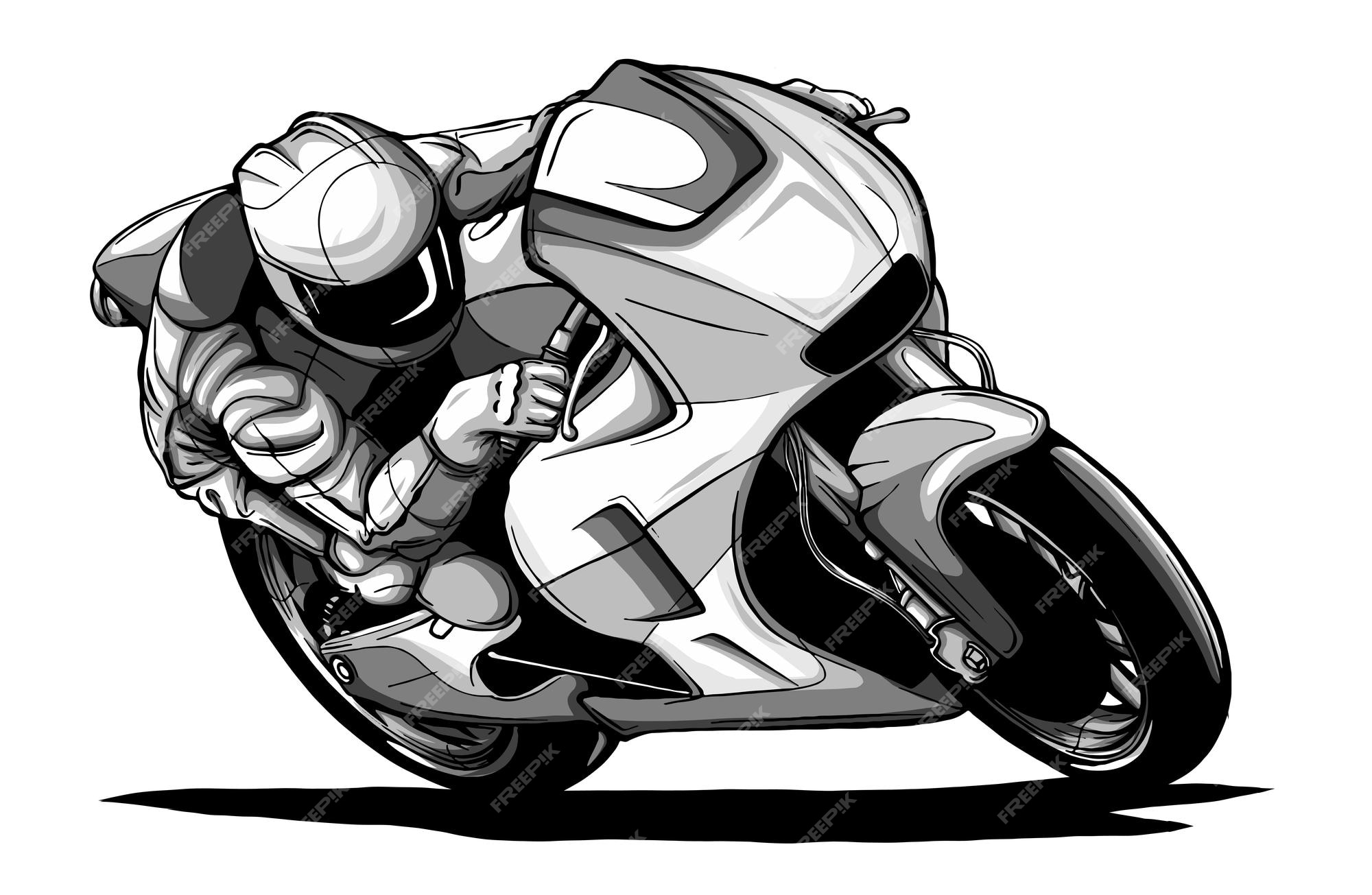 ação de corrida de motocicleta dos desenhos animados 4696506 Vetor