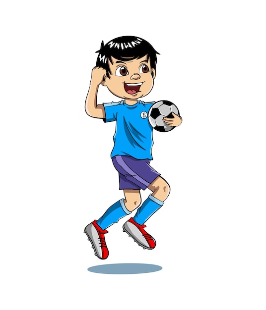 Menino E Jogador De Futebol Adulto Jogando Futebol, Escolha Do Conceito De  Profissão, Ilustração Vetorial Dos Desenhos Animados, Com Espaço Para  Texto. Jogador De Futebol Profissional E Menino Jogando Futebol  Ilustraciones svg