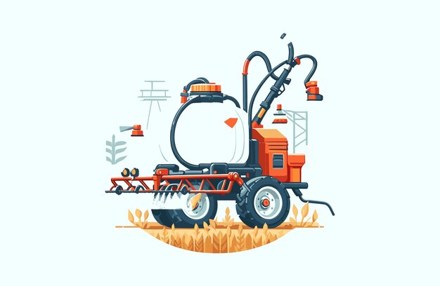 Desenho de ilustração vetorial de ferramentas de fazenda de pulverização