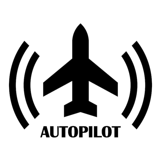 Desenho de ilustração vetorial de ícone de piloto automático