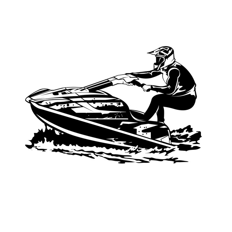 Vetor desenho de ilustração vetorial de jet ski racing perfeito para logotipo do evento e design de camiseta