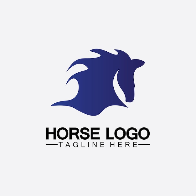 Desenho de ilustração vetorial de modelo de logotipo de cavalo