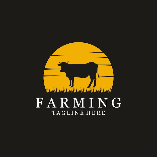 desenho de ilustração vetorial de símbolo de logotipo agrícola