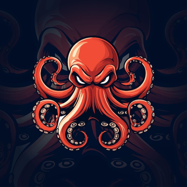 Desenho de ilustração vetorial do logotipo do polvo