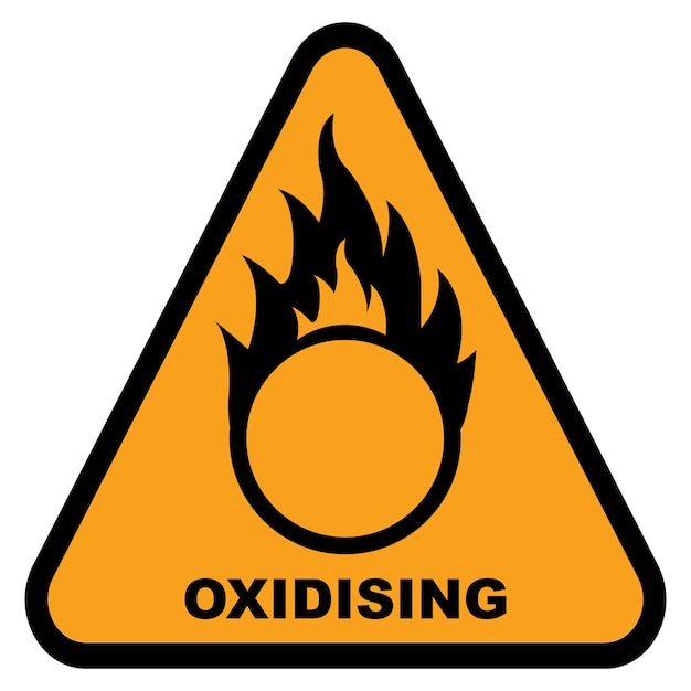 Vetor desenho de ilustração vetorial do símbolo de aviso de oxidação do ícone de perigo químico