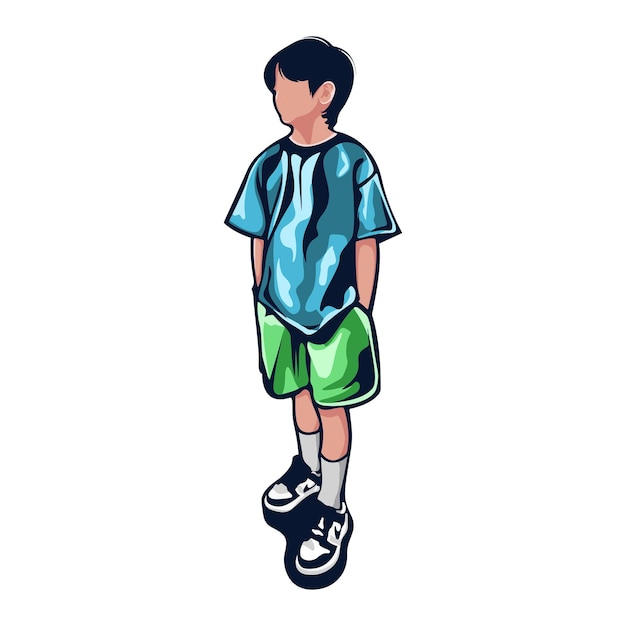 desenho de ilustrador vetorial de boy stock