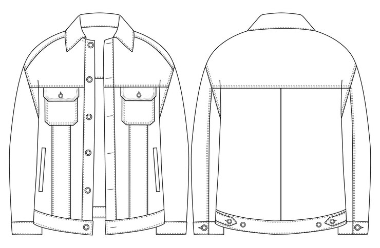 Vetor desenho de jaqueta de denim