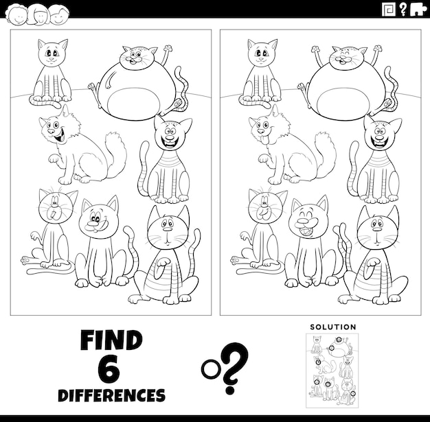 Desenhos animados Gato Jogo de contagem Livro para colorir imagem