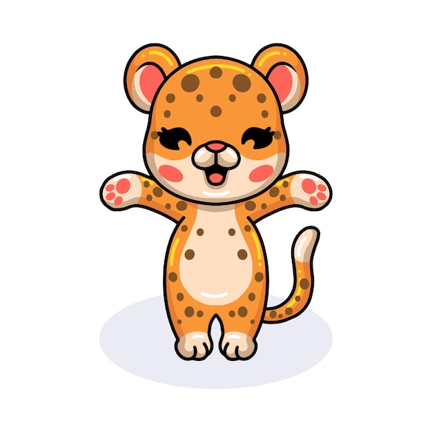 Desenho de leopardo bebê fofo posando