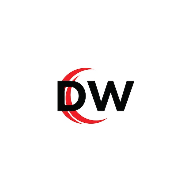 Desenho de letra do logotipo dw modelo vetorial de logotipo de monograma de negócios e imóveis dw