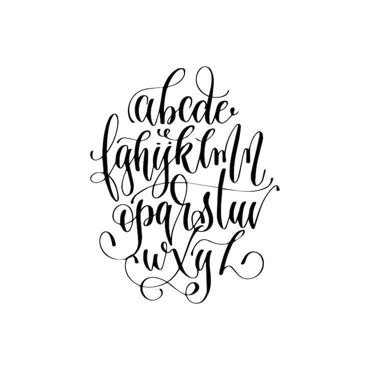 Vetor desenho de letras alfabéticas à mão