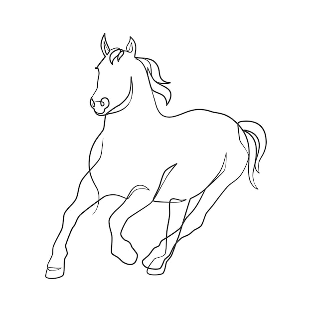 Desenho Linha Contínua Única Pular Identidade Logotipo Empresa Cavalo  Elegante imagem vetorial de SimpleLine© 387454634