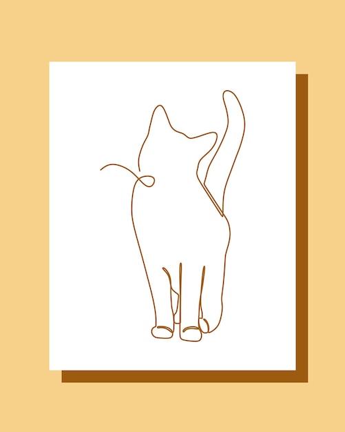 elegantes desenhos de gatos de arte de linha minimalista 7118524 Vetor no  Vecteezy