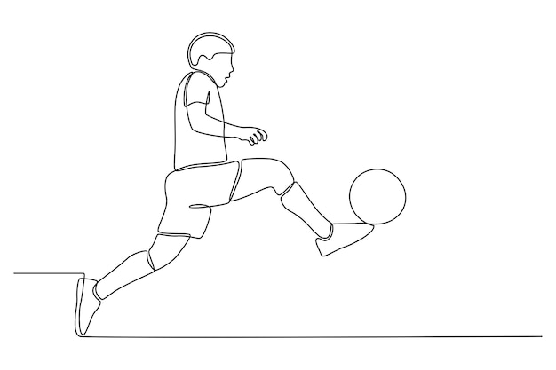 Jogo De Futebol Linha Contínua Desenho Minimalista No Fundo Branco